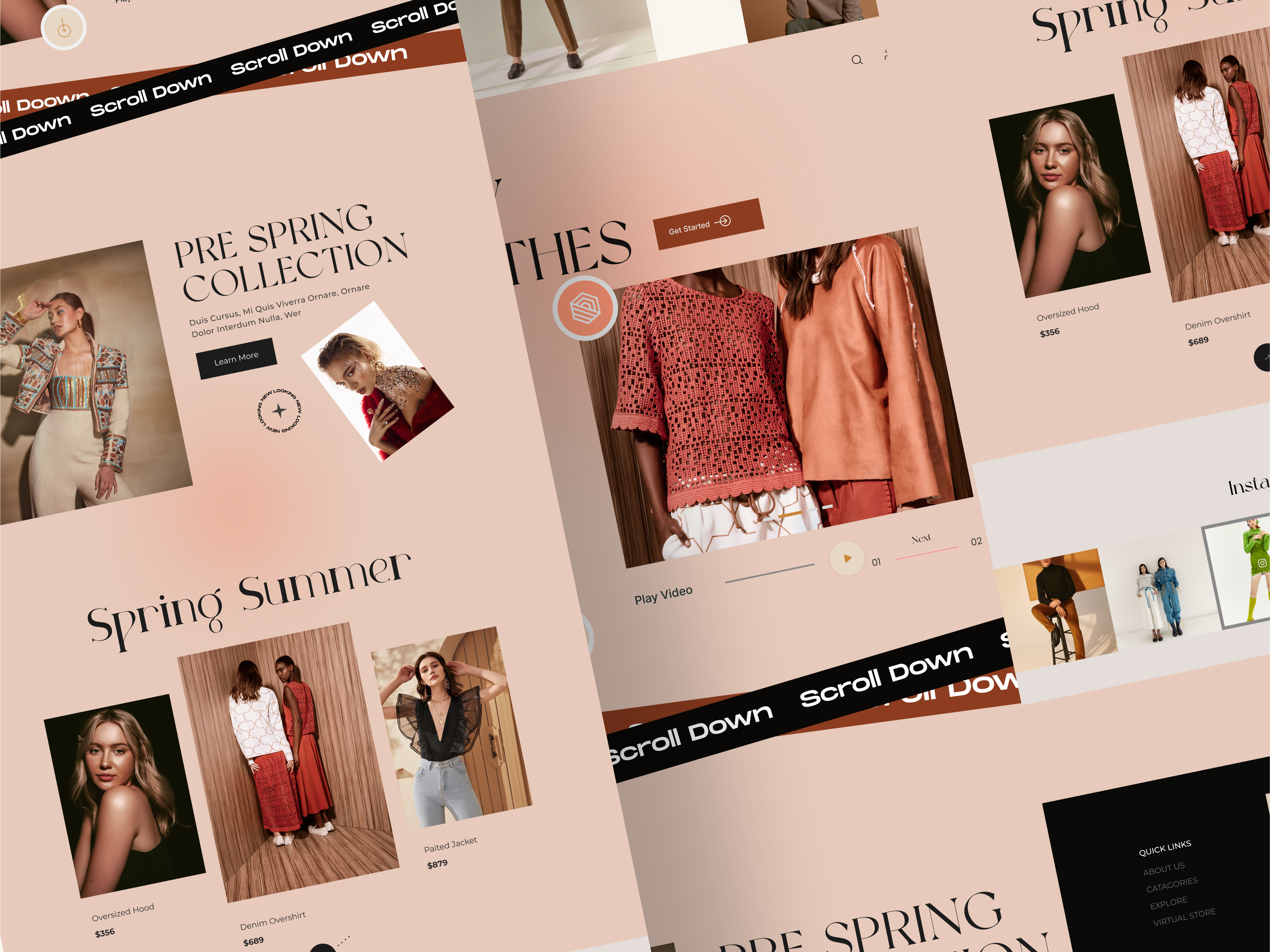Lookbook Store animation apparel brand design ecommerce fashion app fashion brand fashion web figma mockup footwear graphic design landing page lookbook outfits psd mockup ui uiux web design website