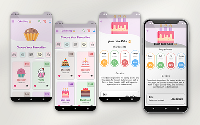 Cake Shop App adobe illustrator adobe xd appdesign appdevelopment figma flutter flutterapp flutterdevelopment ui design ux design