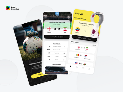 FIFA World Cup 2022 - Mobile App UI Concept 2022 app appdesign capi creative design fifa football graphic design mobile mobileapp onboard soccer tracking ui ui kit uidesign uxdesign wc worldcup