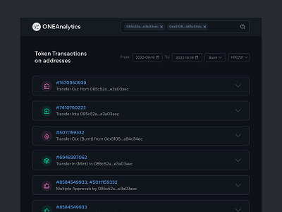 Address Searched (Visualization Tool) analytics app blockchain crypto dark theme design dribbble figma figmadesign harmony token ui ui design uiux ux ux design visualization wallet web 3.0
