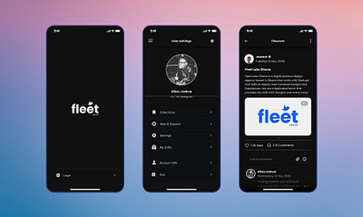 Fleet Social App branding mobile app design product design social media app uiux web design