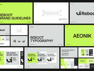 Reboot Brand Guidelines brand book brand identity branding brandmark color design graphic design guidelines identity illustration logo logodesign minimalist logo modern logo orix reboot sajon typography vector visual identity