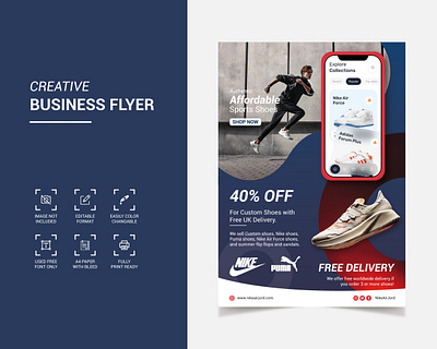 Creative Business Flyer Template for Shoe Store 2022 flyers business flyer business flyer template corporate branding corporate flyer creative flyer fiverr flyer design freepik graphic design minimal flyer poster poster design professional flyer