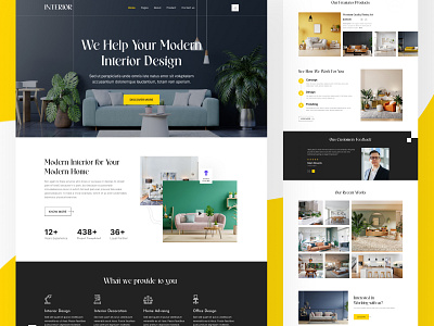 Modern Interior Agency Landing Page design agency colorfull design creative shot design font design furnitures hero area home icon inside home interior landing page logo mockup modern ui unique shot ux
