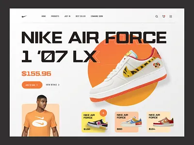 Nike landing page. adidas ecommerce ecommerce website elegent fashion fashion web featwear homepage landing page landing page design nike nike air force nike store shoe shoe store shopify sneaker sneakers typography ui