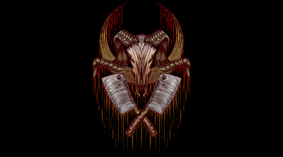 The Goat of Macabre (For Sale) artwork darkart drawing illustration macabre skull