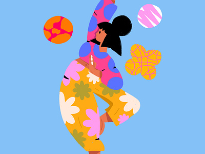 Yoga Time abstract art colorful cozy design flowers girl graphic design illustration minimalistic art palette pattern simpleillustration sport sunday women yoga yoga illustration