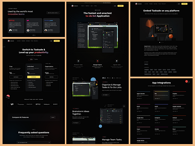 Website UI blog dark theme features header hero home integration landing page landing ui pricing product design product page typography ui ui ux user experience ux web app web design website