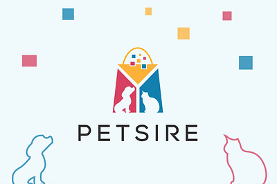 Petsire Logo design. animallogo catlogo colorfulpeticon dogcatlogo doglogo domecticanimallogo flatlogo logo logodesign nur petappicon petfeedlogo petlogo petsbusinesslogo petshoppinglogo petsirelogo petstorelogo puppylogo shoppingbaglogo