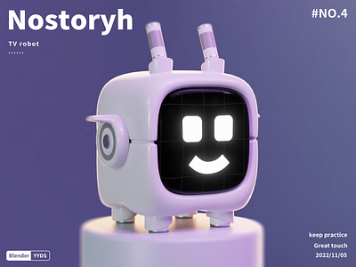 TV robot 3d blender copy graphic design