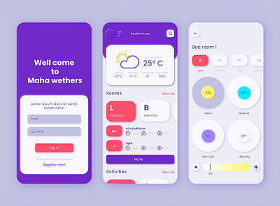 Weather App UI Design adobe xd animation app design in figma apps branding design figma google weather google weather app graphic design illustration logo ui uiux ux weather weather app weather app design weather app ui weather ui