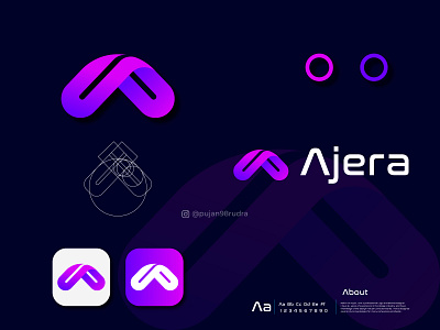 Ajera software logo design by pujan98rudra a software logo app logo branding creative design custom logo design graphic design grid icon it logo logo folio minimalist logo mobile logo modern logo professional logo software logo technology logo