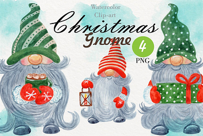 Watercolor Christmas Gnomes clipart christmas clipart christmas gnome cute christmas gnome clipart gnome graphics gnome illustration gnome png gnome watercolor gnomes holiday