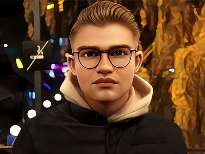 Self-portrait in Art Style design illustration logo