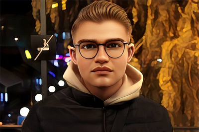 Self-portrait in Art Style design illustration logo