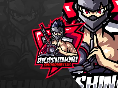 ''AKASHINOBI" Esport Logo Design branding character logo design esport logo esport logo team gaming graphic design illustration logo