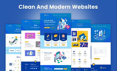 Clean and Modern Website Design animation branding business website design elementor pro graphic design illustration logo ui vector