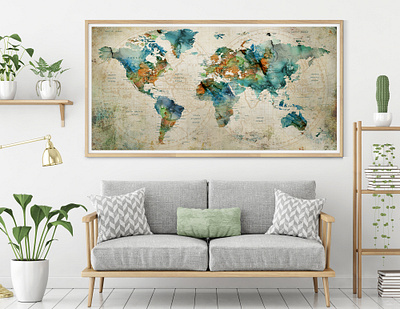 World Map Poster Gift - The Perfect Gift for Dad World Map Wall