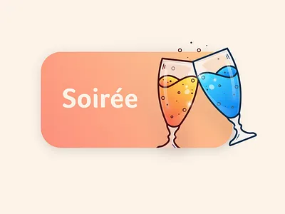 Soiree Icon | App UI app ui art clicking design design trend drink flat flat illustration game glass icon illustration minimal modern soiree ui ux vector vector art vector illustration