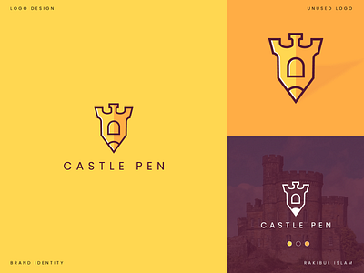 CastlePen 3d brand design brand identity branding business logo castle castle logo castle pen clean logo company logos creative logo design graphic design logo logodesign minimal minimal logo pen pen logo pencil