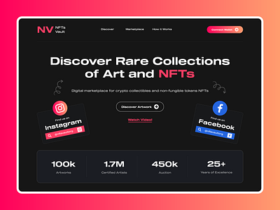 NFT Landing Page Concept 🦄 art artist crypto cryptocurrency design graphic design landing page landing page design mockup nft nft art nft vault ui ui design uiux ux web web ui website website ui