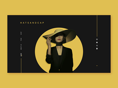 The main screen of the hat shop design graphic design hat shop main screen minimalism motion graphics promo screen ui web web design