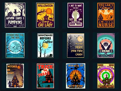 Halloween t-shirt design bundle branding design graphic design graphic designer halloween halloween shirt horror illustration new t shirt design retro shirt shirt design sunset t shirt t shirt design t shirt designer tshirt typography vector vintage