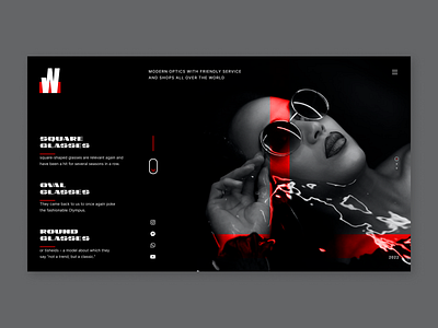 The main screen for the glasses store design graphic design home screen motion graphics promo promo screen screen shop glasses store home screen ui web web design