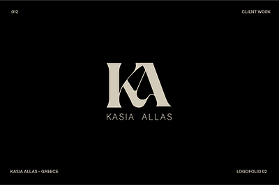 KASIA ALLAS - Logo a adress brand branding font graphic design illustration initials k ka logo minimal modern name personal serif surname typography