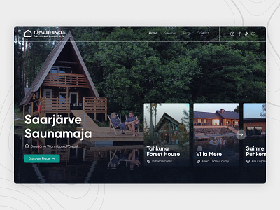 Turvaline Space - Lodging Marketplace Design booking cabin homepage hotel landingpage marketplace real estate reservation ui ux