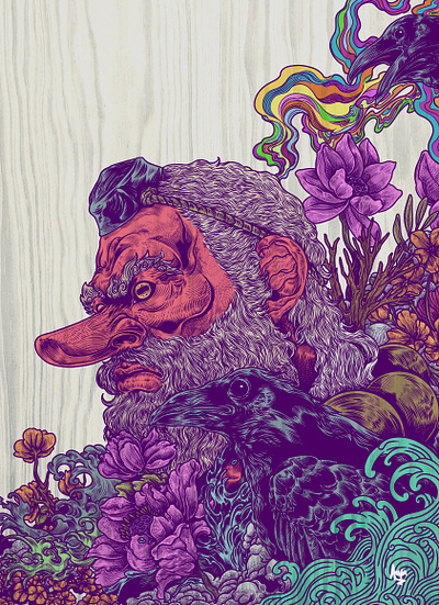 Tengu Yama artwork demon digital art drawing folklore folktale illustration japan japanese folklore myth nft procreate tengu