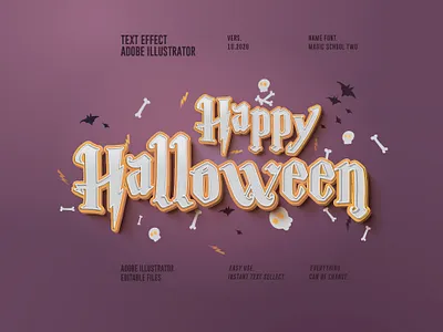 Text Effect Halloween #1 adobe illustrator design graphic design halloween text effect typography