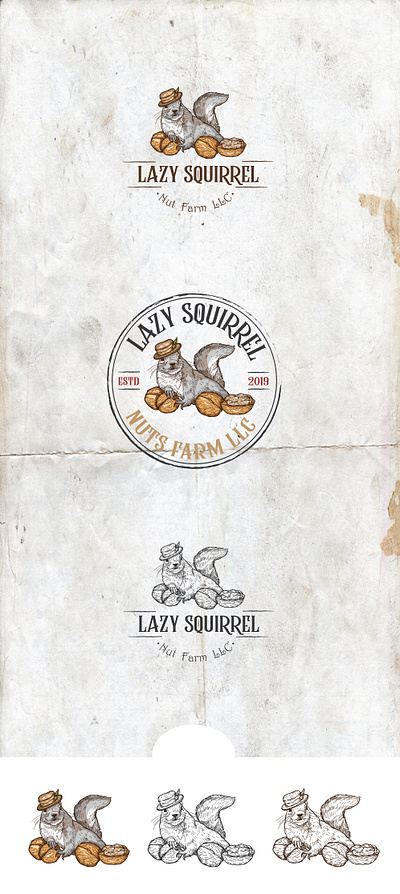 Lazy Squirrel design illustration logo