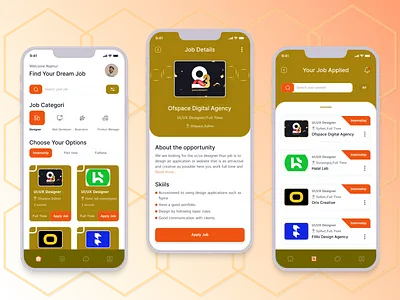 Job Application Mobile App app application app design job app job application mobile app mobile app design nh ui ux
