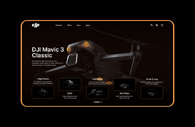 DJI Mavic 3 Classic Drone Homepage Re Design animation dji dji mavic drone page graphic design home page redesign landing page landing ppage redesign redesign ui ui design web redesign web ui