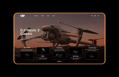 DJI Mavic 3 Classic Drone Homepage Re Design design ui dji dji web page drone hompage drone page ui home page ui ui web landing page web redesign web ui desiign web ui ux