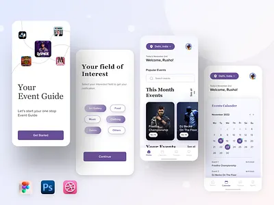 Event Mobile App android app booking clean concert conference date dj event festival ios minimal mobile app party semina ticket ui ux