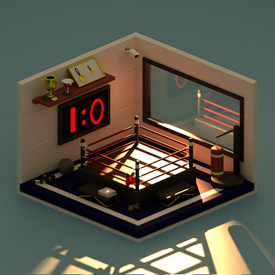 Iso boxing club 3d design graphic design modeling