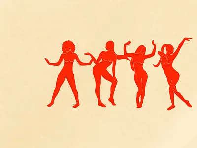 Dancing women design freelance freelancer illustration illustrator movement red women