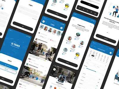 Fitness Trainer Application Design app designs app ui app ux creative designs creative ui fitness app design fitness trainer app design trainer app trainer app ui ui ui designs ux