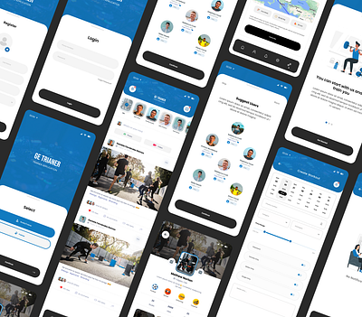 Fitness Trainer Application Design app designs app ui app ux creative designs creative ui fitness app design fitness trainer app design trainer app trainer app ui ui ui designs ux