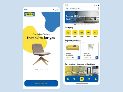 Ikea Redesign Concept app branding design flat minimal ui ux