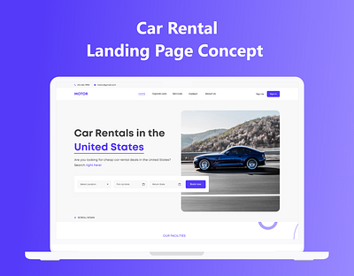 Car Rental - Landing Page Concept car car booking car rental landing page rental ui ux uidesign web design