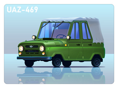 Stylized Soviet Car: Uaz-469 car illustration photoshop retro soviet stylized