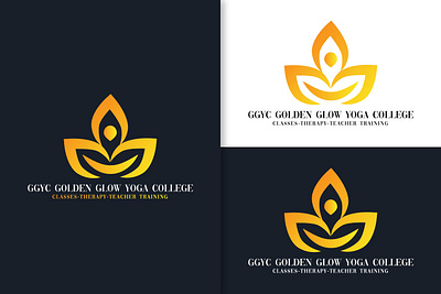 Golden glow yoga college branding design graphic design logo logo design