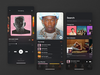 Day 009 — Music player | 100 days UI challenge app design graphic design mobile music app music player music player app ui ux