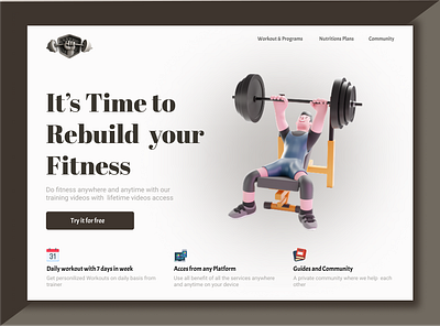 UI-Design of "REBULD FITNESS" website branding design figma ui ux