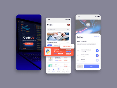 Mobile App: iOS Android UI app course app figma mobile app ui