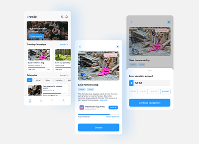 Donation App crowdfunding design donation figma funding mobile mobile ui ui