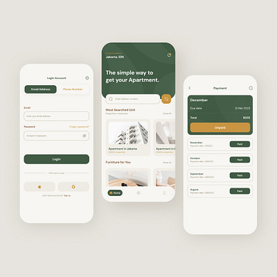 Habitat - Apartment Apps apartment apps earth tone graphic design mobile property ui uiux user interface